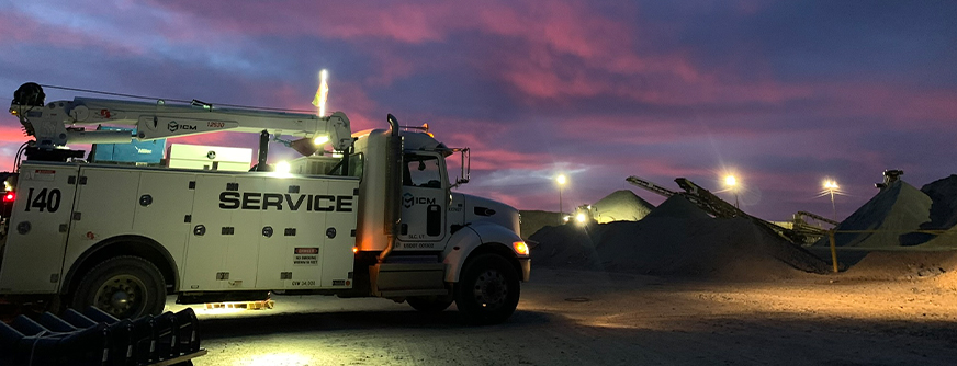 ICM field service truck at night
